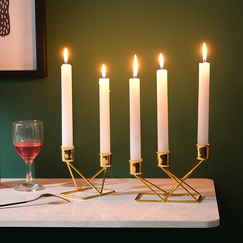 Candlelight Dinner Props Iron Art Candle Holder Ornaments Household