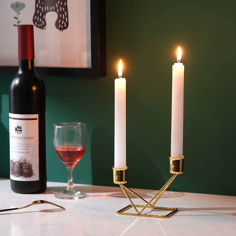 Candlelight Dinner Props Iron Art Candle Holder Ornaments Household