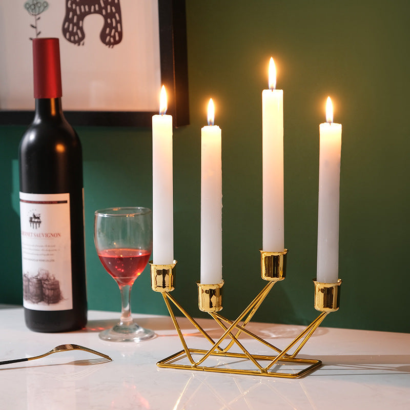 Candlelight Dinner Props Iron Art Candle Holder Ornaments Household